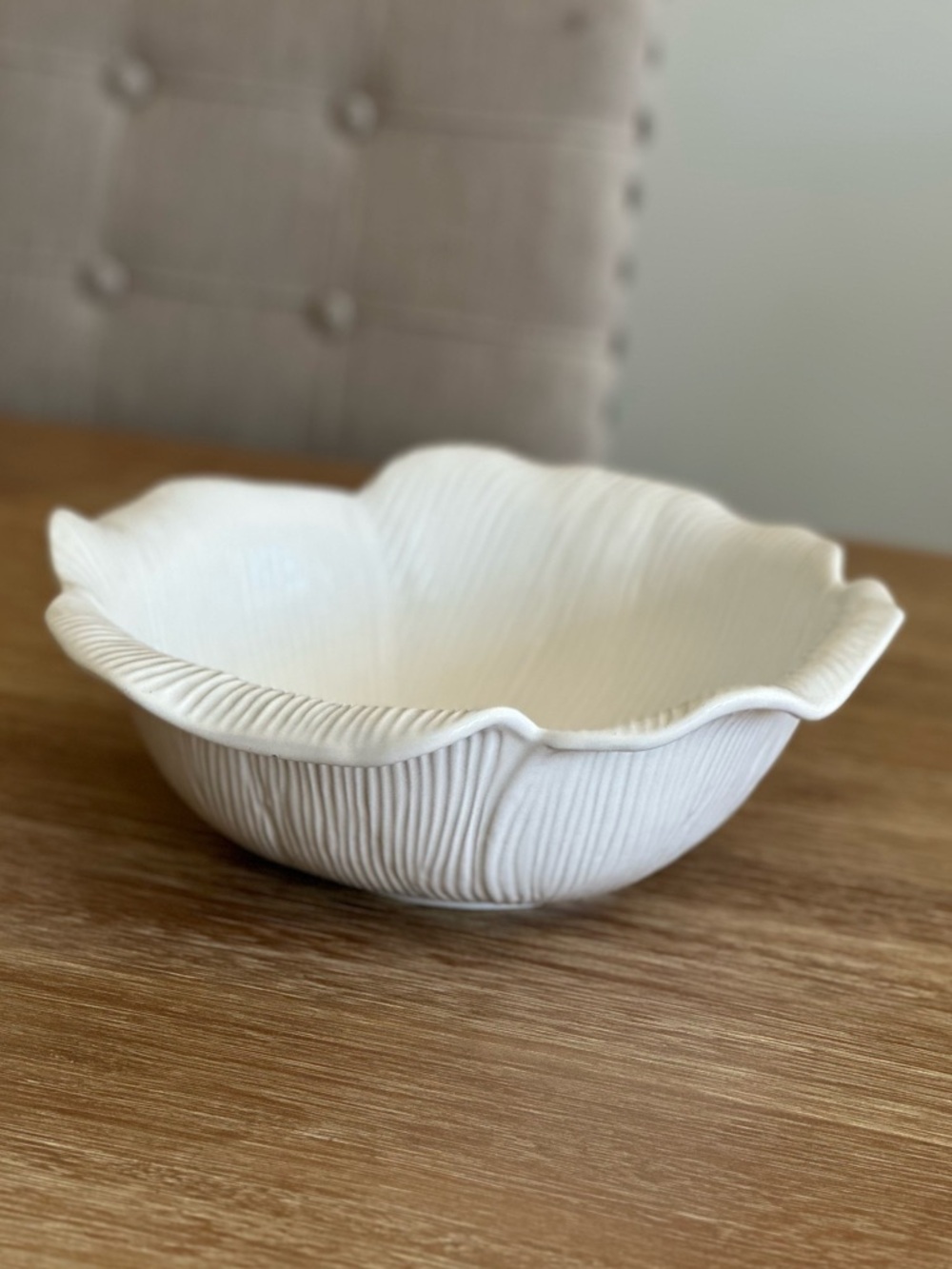 Pier1 Imports White Textured Ceramic Decorative Bowl